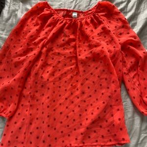 Old Navy red dotted blouse